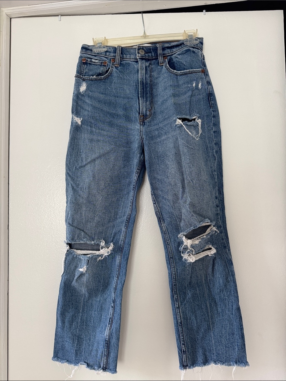 Abercrombie & Fitch Ankle Straight Ultra High Rise Curve Love Jeans